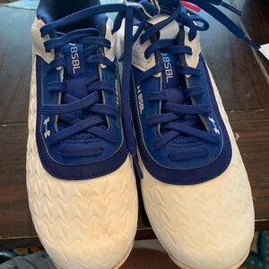 Under Armour Kids' Baseball Cleats in Blue and White